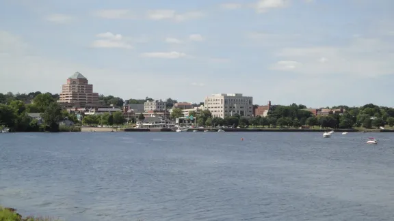 The downtown Middletown skyline seen across the Connecticut River in Middletown, Connecticut